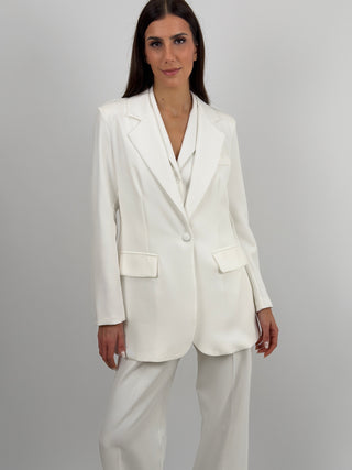 Completo Blazer Monopetto e Pantalone Bianco