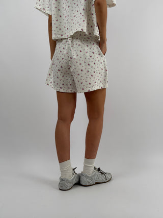 Set Camicia e Shorts Bianco in Fantasia Floreale