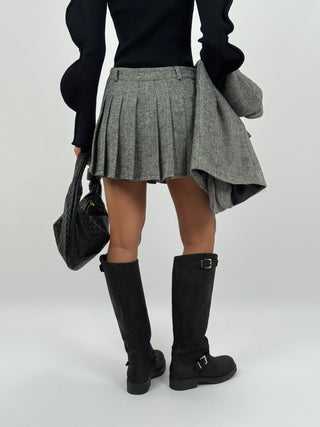 Set Giacca e Gonna College Bianco e Nero