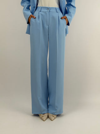 Completo Giacca con Spilla e Pantalone Azzurro