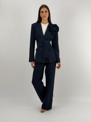 Completo Giacca con Spilla e Pantalone Blu
