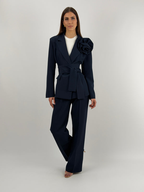 Completo Giacca con Spilla e Pantalone Blu