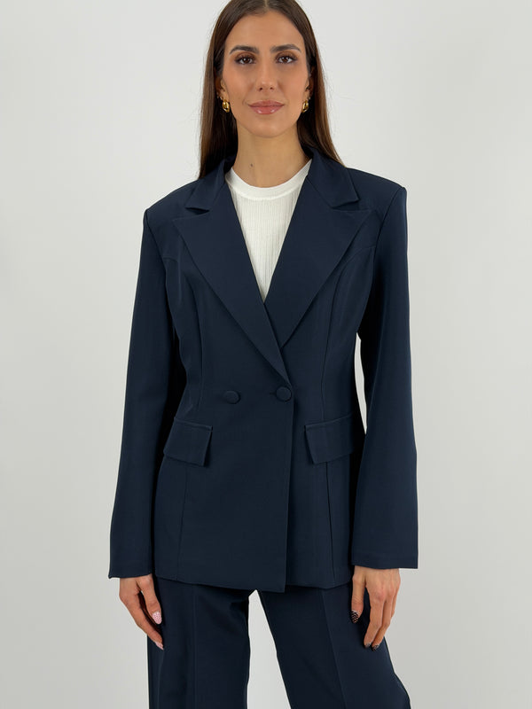 Completo Giacca con Spilla e Pantalone Blu