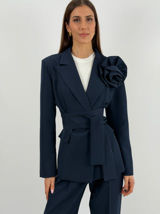 Completo Giacca con Spilla e Pantalone Blu