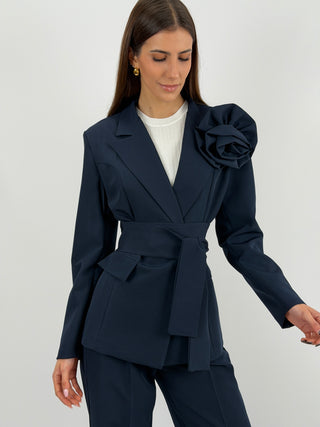 Completo Giacca con Spilla e Pantalone Blu