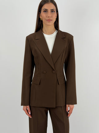 Completo Giacca con Spilla e Pantalone Marrone