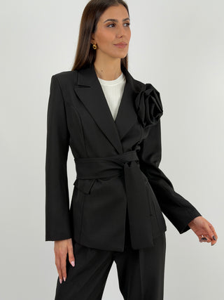 Completo Giacca con Spilla e Pantalone Nero