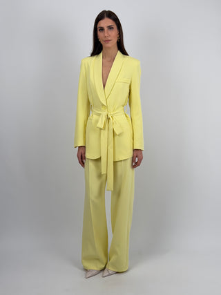 Completo Blazer con Cintura e Pantalone Giallo