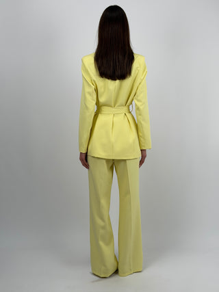 Completo Blazer con Cintura e Pantalone Giallo