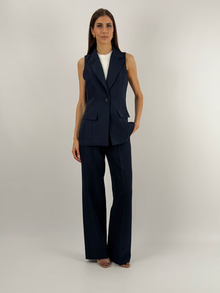 Completo Gilet con Spilla e Pantalone Blu