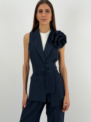 Completo Gilet con Spilla e Pantalone Blu