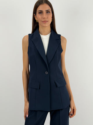Completo Gilet con Spilla e Pantalone Blu