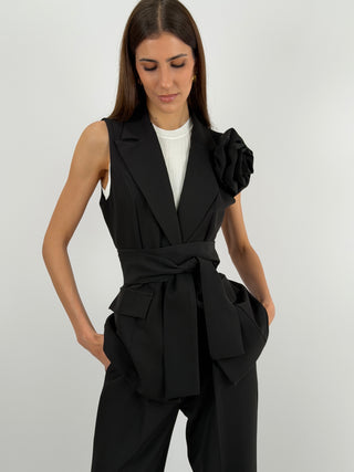 Completo Gilet con Spilla e Pantalone Nero