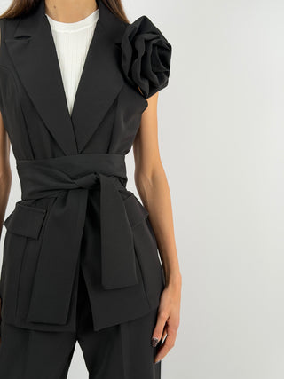 Completo Gilet con Spilla e Pantalone Nero