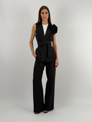 Completo Gilet con Spilla e Pantalone Nero
