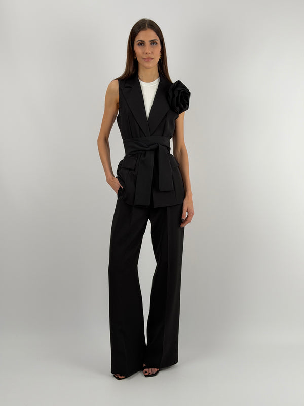 Completo Gilet con Spilla e Pantalone Nero