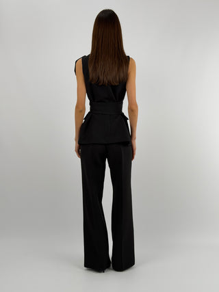 Completo Gilet con Spilla e Pantalone Nero