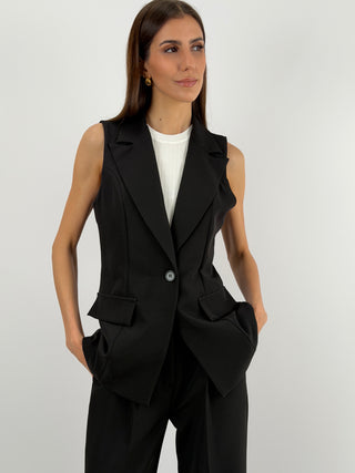 Completo Gilet con Spilla e Pantalone Nero