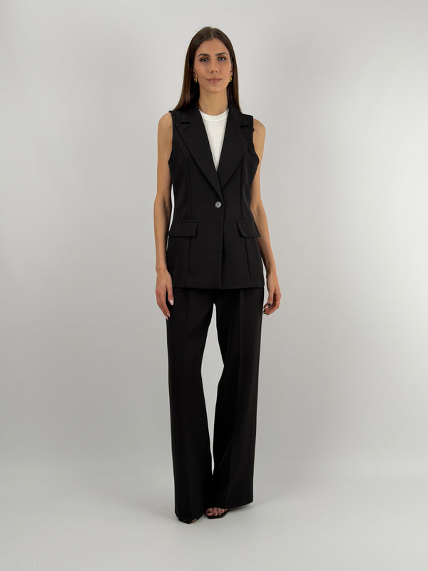 Completo Gilet con Spilla e Pantalone Nero
