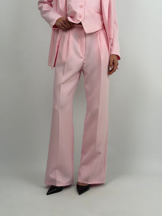 Completo Blazer con Cintura e Pantalone Rosa