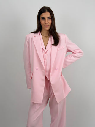 Completo Blazer Doppiopetto e Pantalone Rosa