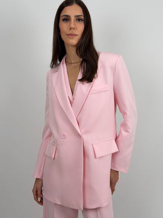 Completo Blazer Doppiopetto e Pantalone Rosa