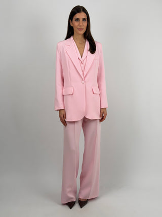 Completo Blazer Monopetto e Pantalone Rosa