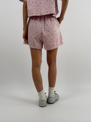Set Camicia e Shorts Rosa in Fantasia Floreale