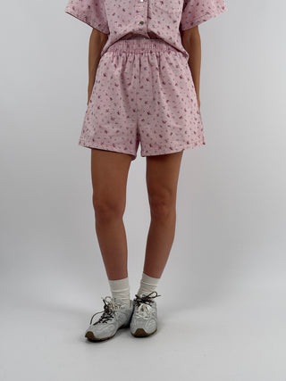 Set Camicia e Shorts Rosa in Fantasia Floreale