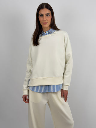 Set Coordinato Felpa e Pantalone Panna