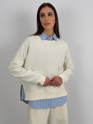 Set Coordinato Felpa e Pantalone Panna