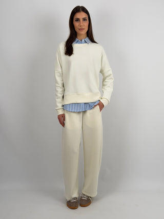 Set Coordinato Felpa e Pantalone Panna