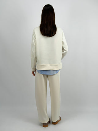 Set Coordinato Felpa e Pantalone Panna