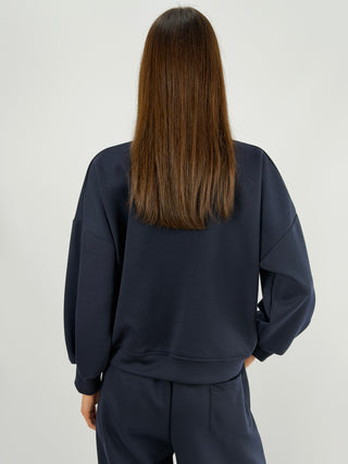 Set Coordinato Felpa con Zip e Pantalone Blu