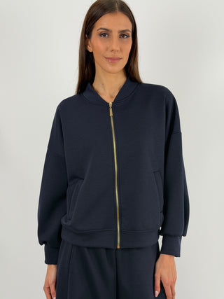 Set Coordinato Felpa con Zip e Pantalone Blu