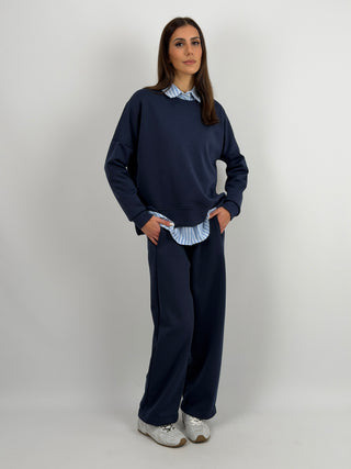 Set Coordinato Felpa e Pantalone Blu