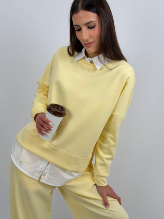 Set Coordinato Felpa e Pantalone Giallo