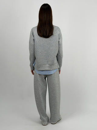 Set Coordinato Felpa e Pantalone Grigio Chiaro