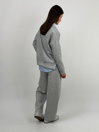 Set Coordinato Felpa e Pantalone Grigio Chiaro