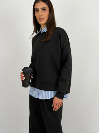 Set Coordinato Felpa e Pantalone Nero