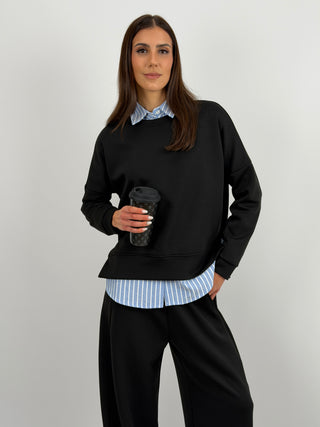 Set Coordinato Felpa e Pantalone Nero