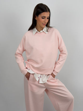 Set Coordinato Felpa e Pantalone Rosa