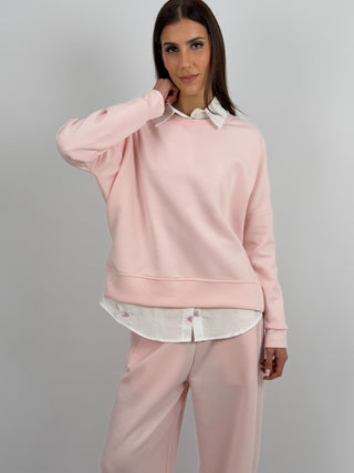 Set Coordinato Felpa e Pantalone Rosa