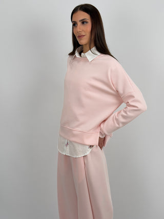 Set Coordinato Felpa e Pantalone Rosa
