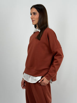 Set Coordinato Felpa e Pantalone Ruggine