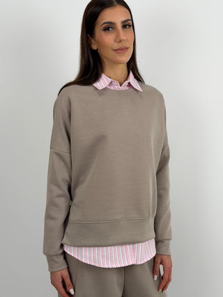 Set Coordinato Felpa e Pantalone Tortora