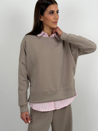 Set Coordinato Felpa e Pantalone Tortora