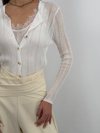 Twinset Cardigan e Top Traforati Bianco