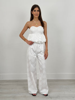 Set Coordinato Top e Pantalone Skiathos Bianco
