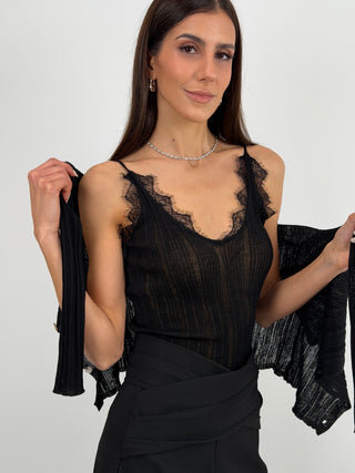 Twinset Cardigan e Top Traforati Nero